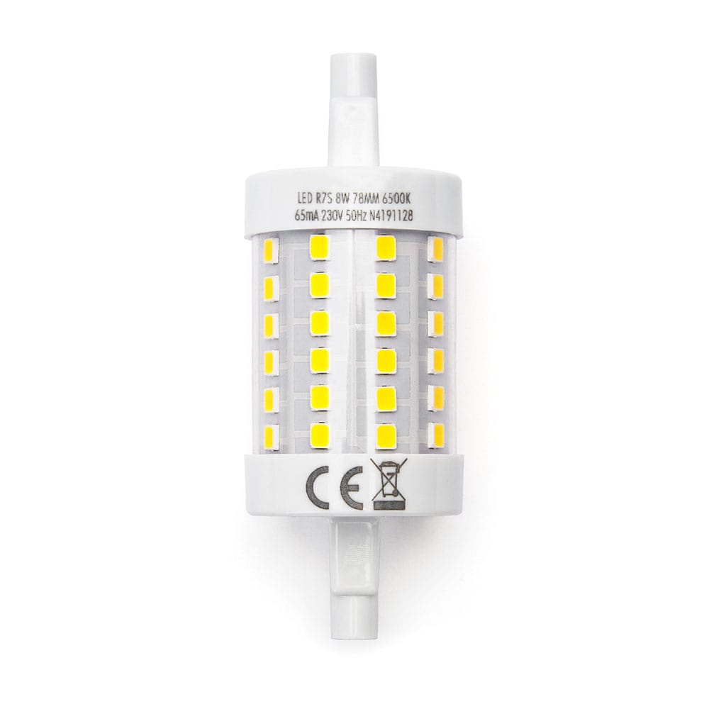 R7S LED Lamp 8 Watt 1055 Lumen 78mm 6500K Daglicht wit Vervangt 100 Watt Staaflamp Incl. ventilatieroosters