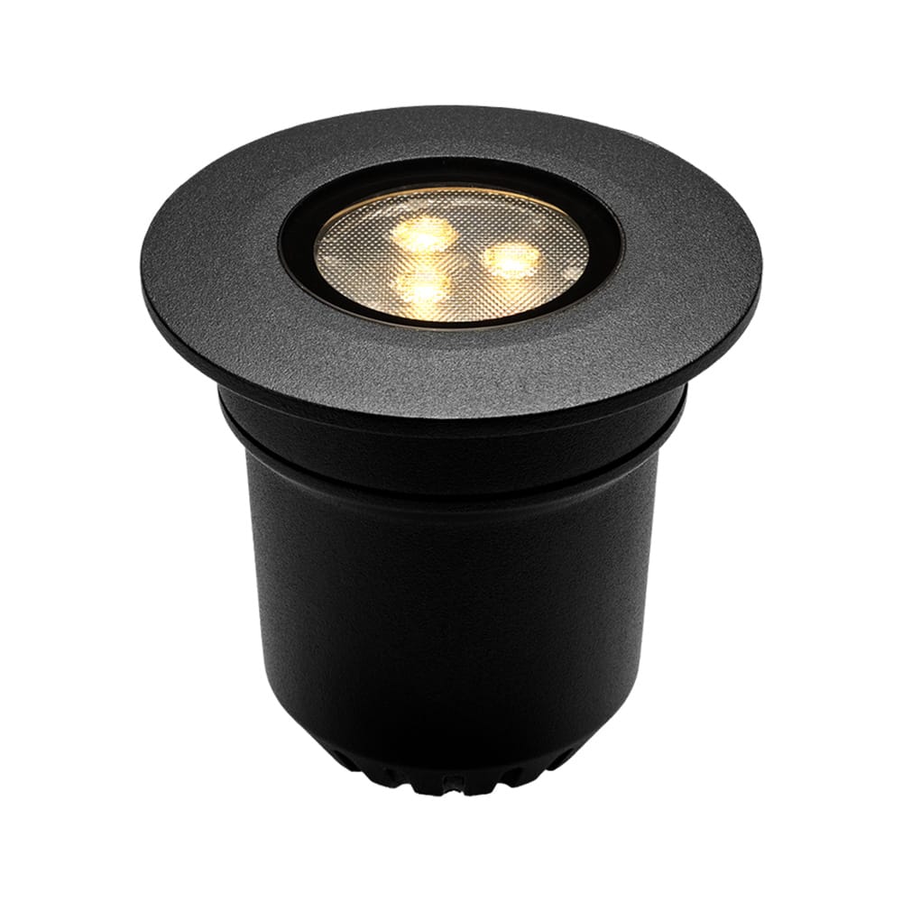 Nomia LED Grondspot 3 Watt 344 Lumen 3000K warm wit 12V IP67 Waterdicht Rond Zwart