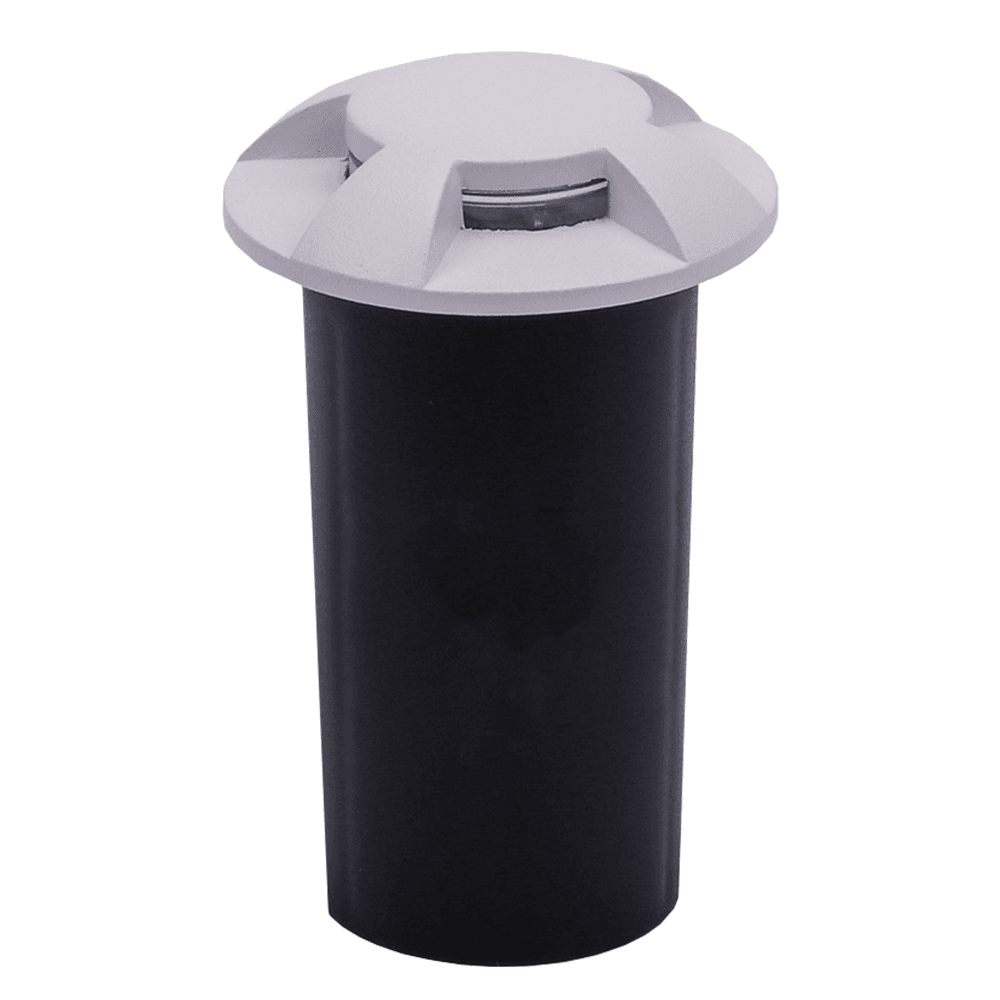 LED Grondspot 12 Volt 4 lichts Geïntegreerde lichtbron 1 Watt 50 lumen 3000K warm wit Wit IP67 waterdicht Tuinspot Oprit