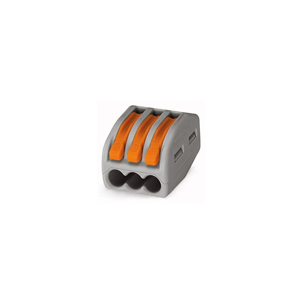 Set van 100 WAGO Verbindingsklemmen - 3 voudig - Lasklem met hendels - Geschikt voor 2,5mm² kabel - Universeel afbeelding