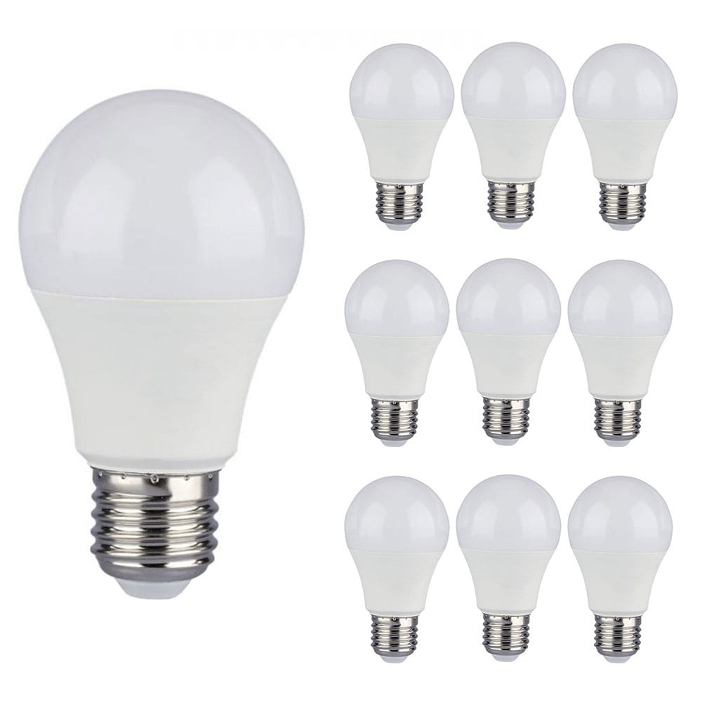 10x E27 LED Lamp - 9W 806 lumen - 3000K warm wit - Vervangt 60 Watt - E27 fitting - A58 - Grote fitting afbeelding
