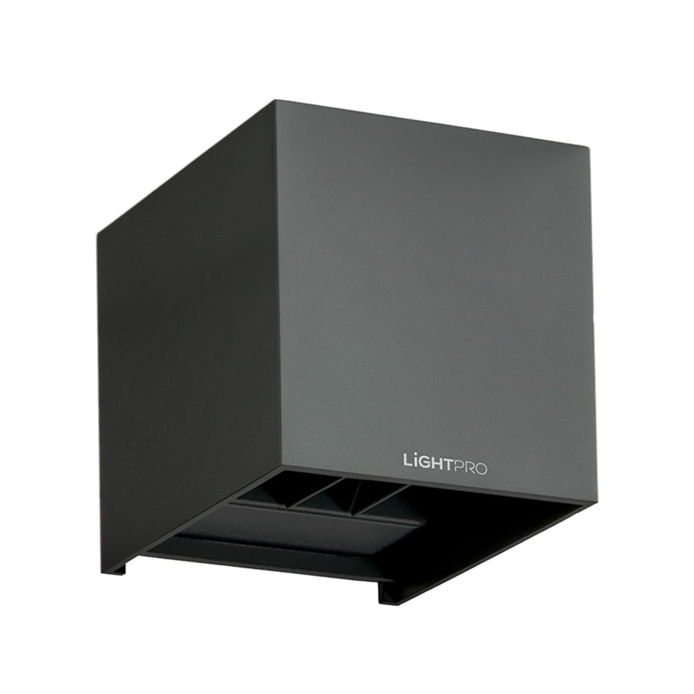 LED Wandlamp Ixion Small 6 Watt 482 Lumen 3000K warm wit 230V Up Downlight IP65 Waterdicht Lichthoek instelbaar Antraciet