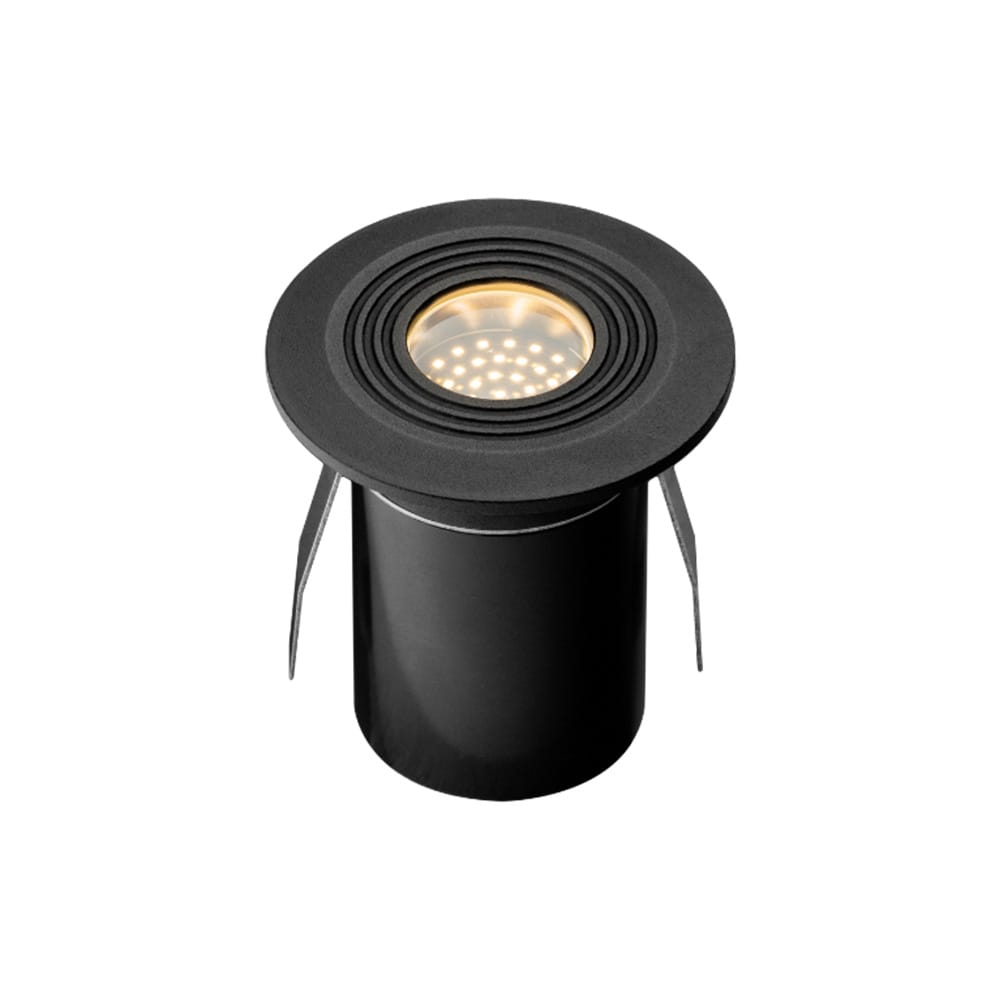 Onyx 30 LED Grondspot 0.5 Watt 1 Lumen 2700K warm wit 12V Tuinspot IP67 Waterdicht Vlonderspot Rond Antraciet