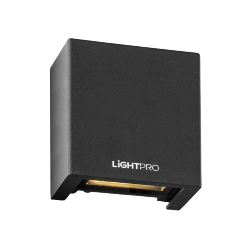 Tiga LED Wandlamp 4 Watt 67 Lumen 3000K warm wit 12V IP67 Waterdicht Kubus Downlight Zwart