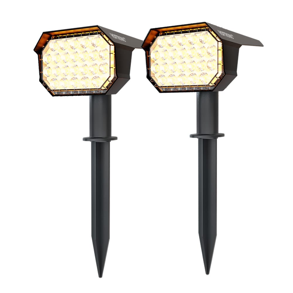Set van 2 Kate solar prikspots - 3000K warm wit - 2 lichtstanden - 100lm - 6-12 uur brandtijd - Kantelbaar - IP65 waterdicht - Tuinspots op zonne energie afbeelding