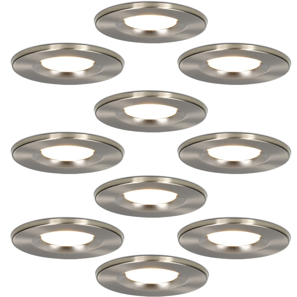 Set van 10 Venezia LED inbouwspots - 6 Watt 650 lumen - 2700K warm wit - Dimbaar - Rond - IP65 waterdicht - RVS - Voor binnen, buiten en badkamer afbeelding 1