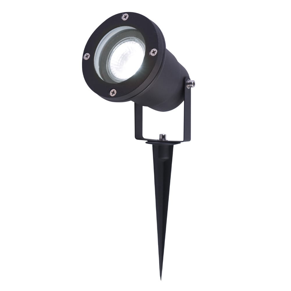 LED prikspot - 5 Watt 400 lumen - Dimbaar - Kantelbaar - 6000K daglicht wit - GU10 - IP65 waterdicht - Zwart - Tuinspot afbeelding