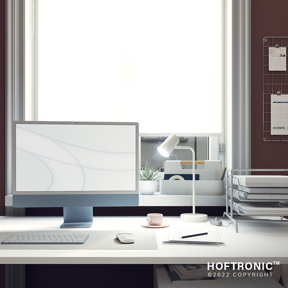 Riga LED Tafellamp 4 Watt 345 Lumen 6500K Daglicht wit Kantelbaar en Draaibaar Ingebouwde snoerdimmer Bureaulamp GU10 IP20 voor binnen Wit