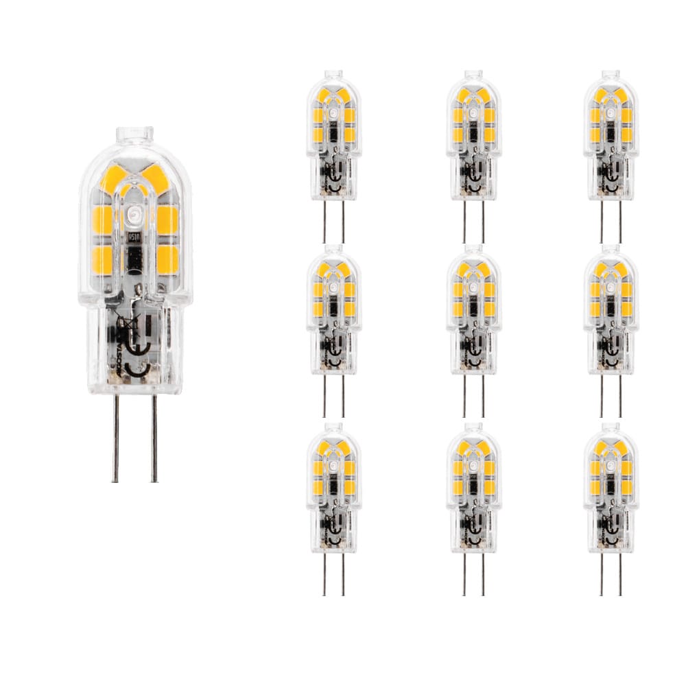 10x G4 LED lamp - 1,3W 130lm - 3000K warm wit - Vervangt 13W - 12V - G4 Fitting - G4 Steeklamp - G4 LED Capsule afbeelding