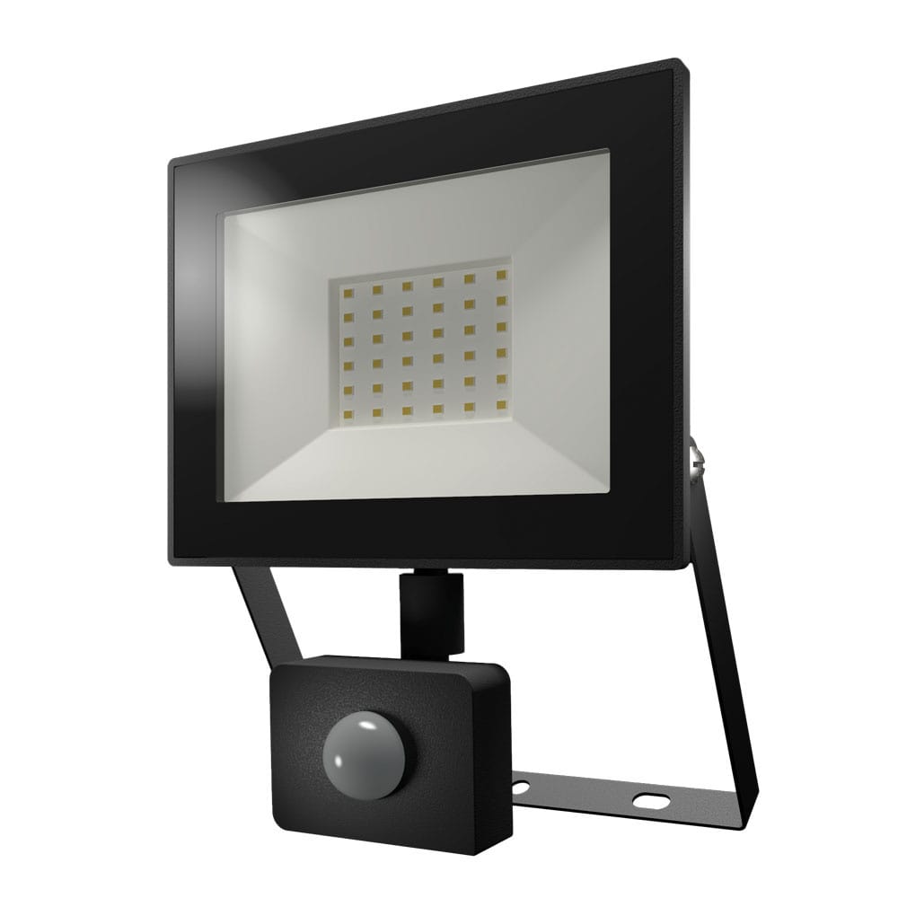 Lumos LED Breedstraler - met Bewegingssensor en Schemerschakelaar - 30 Watt - 2830 lumen - 6500K daglicht wit - IP65 waterdicht afbeelding