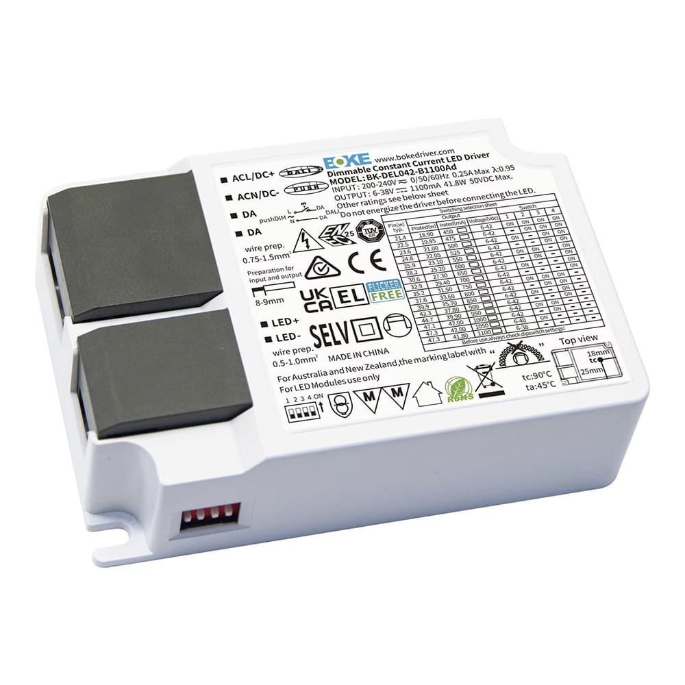 Dali Dimbare LED Paneel transformator - 42W - Boke driver - DC connector - LED trafo - IP20 voor binnen afbeelding