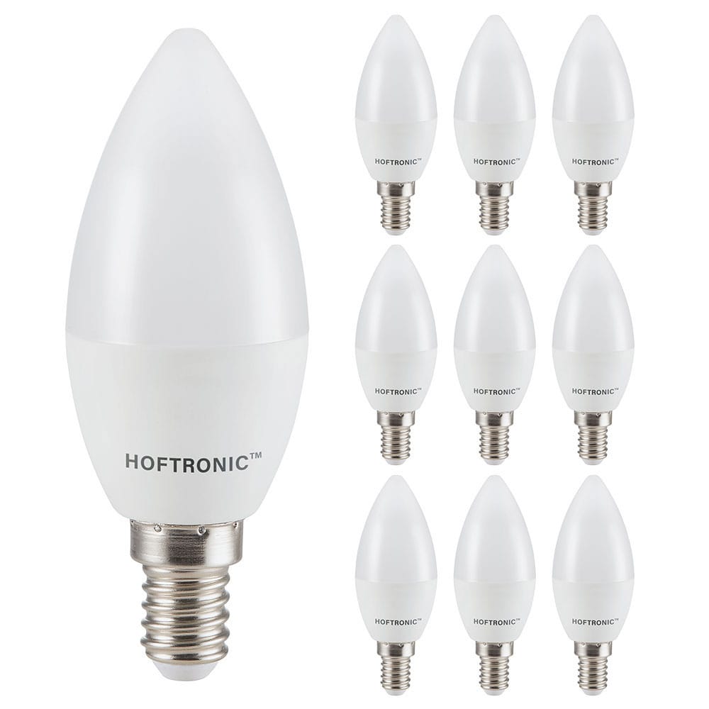 10x E14 LED Lamp - 2,9 Watt 250 lumen - 6500K daglicht wit licht - Kleine fitting - Vervangt 35 Watt - C37 kaarslamp afbeelding