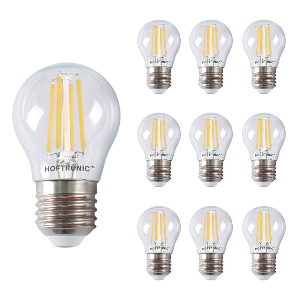 10x E27 LED Filament - 4 Watt 470 lumen - 2700K warm wit licht - Grote fitting - Vervangt 40 Watt - G45 vorm afbeelding