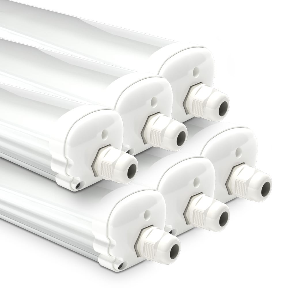 S-Series - Set van 6 LED TL armaturen 120cm - IP65 Waterdicht - 36 Watt - 4320 Lumen - 4000K Neutraal wit - Koppelbaar - IK07 - S-Series Tri-Proof plafondverlichting afbeelding