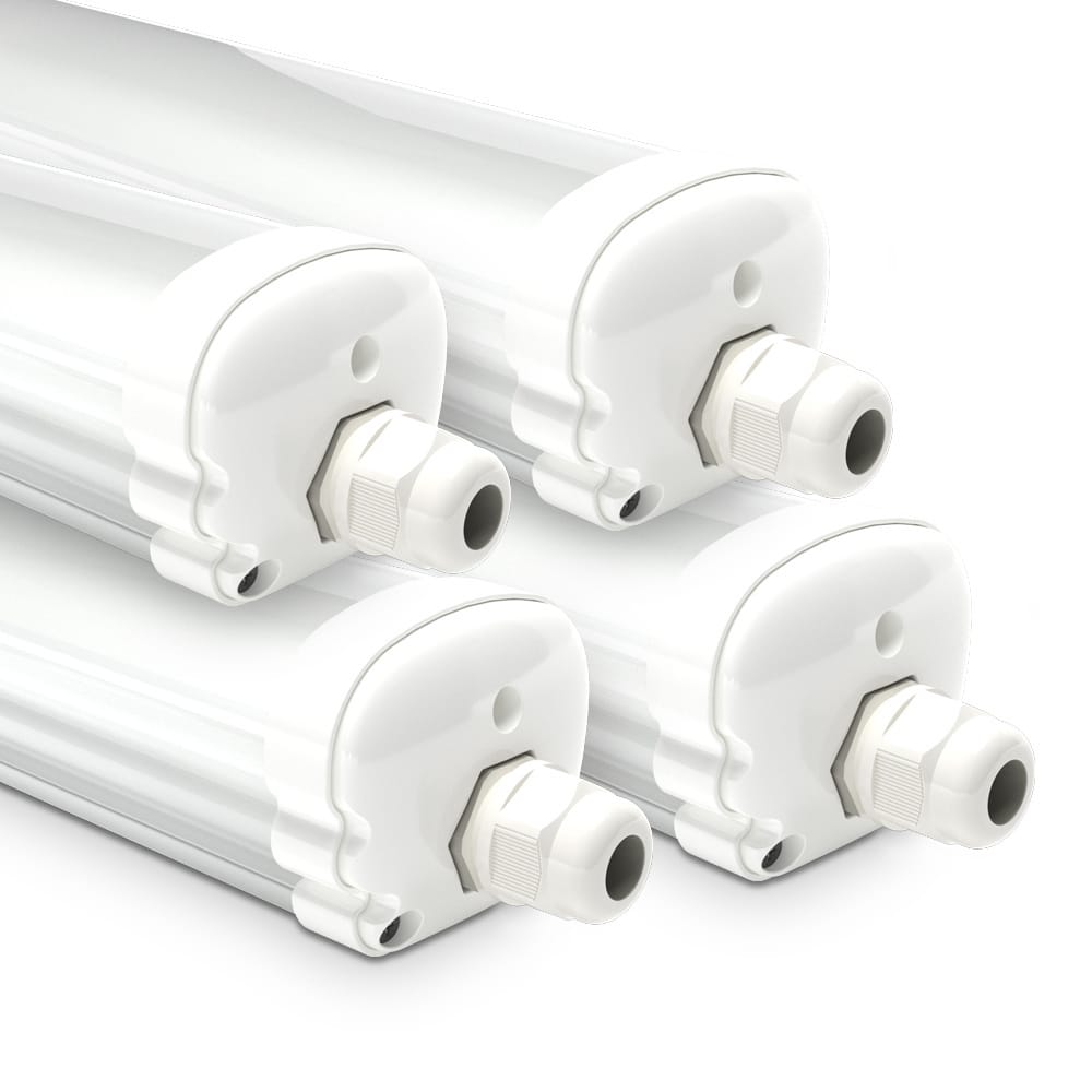 S-Series - Set van 4 LED TL armaturen 150cm - IP65 Waterdicht - 48 Watt - 5760 Lumen - 6500K Daglicht wit - Koppelbaar - IK07 - S-Series Tri-Proof plafondverlichting afbeelding 1