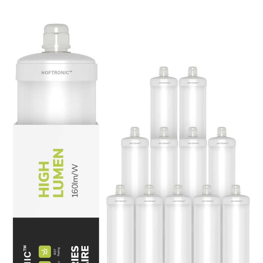 S-Series - Set van 12 LED TL armaturen 150cm - IP65 Waterdicht - 32 Watt 5120 Lumen (160lm/W) - 6500K Daglicht wit - Koppelbaar - IK07 - S-Series Tri-Proof plafondverlichting afbeelding 1