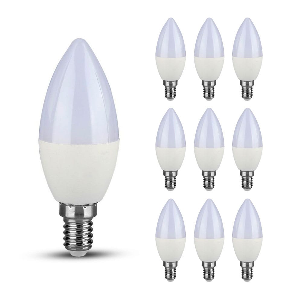 Set van 10 E14 LED Lampen - 3,7 Watt - 320 Lumen - Warm wit 3000K - Vervangt 25 Watt afbeelding
