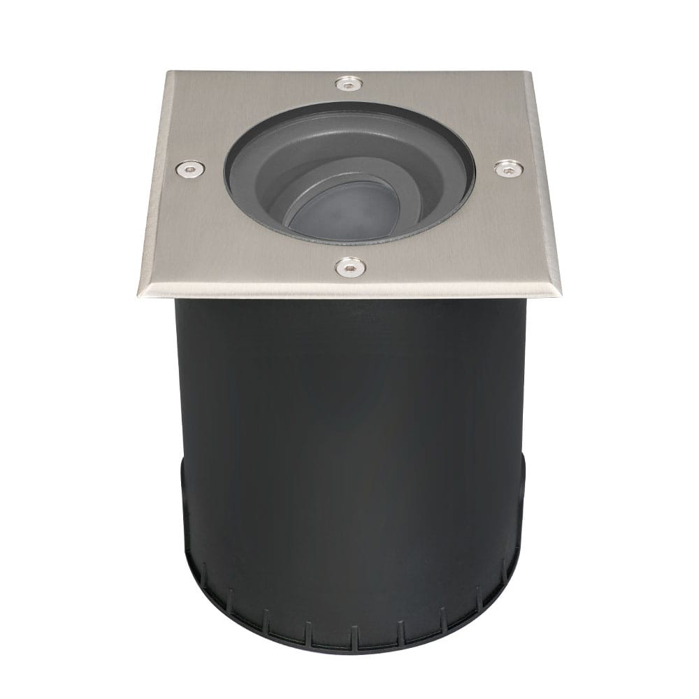 Cody LED Grondspot RVS - Dimbaar - Excl. GU10 lichtbron - Kantelbaar - Overrijdbaar - Vierkant - IP67 waterdicht - Tuinverlichting - Oprit afbeelding