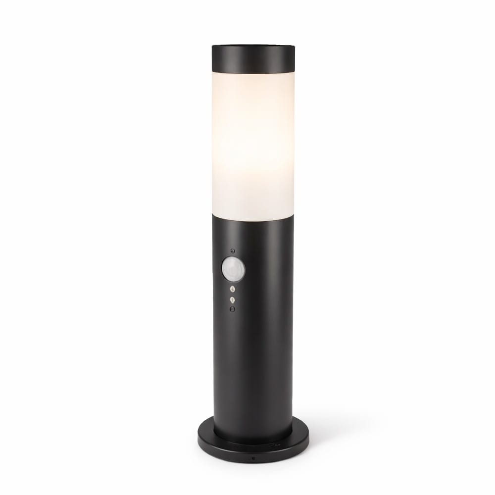 Dally LED Sokkellamp Zwart S - Bewegingssensor - Schemerschakelaar - E27 fitting - IP44 Waterdicht - 45 cm - padverlichting - Staande buitenlamp afbeelding