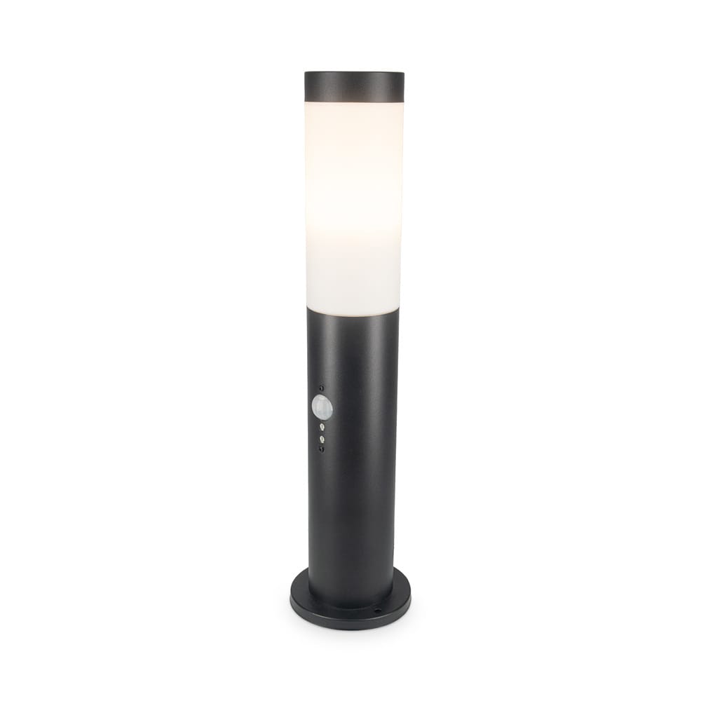 Dally LED Sokkellamp Zwart S - Bewegingssensor - Schemerschakelaar - E27 fitting - IP44 Waterdicht - 45 cm - tuinverlichting - padverlichting afbeelding
