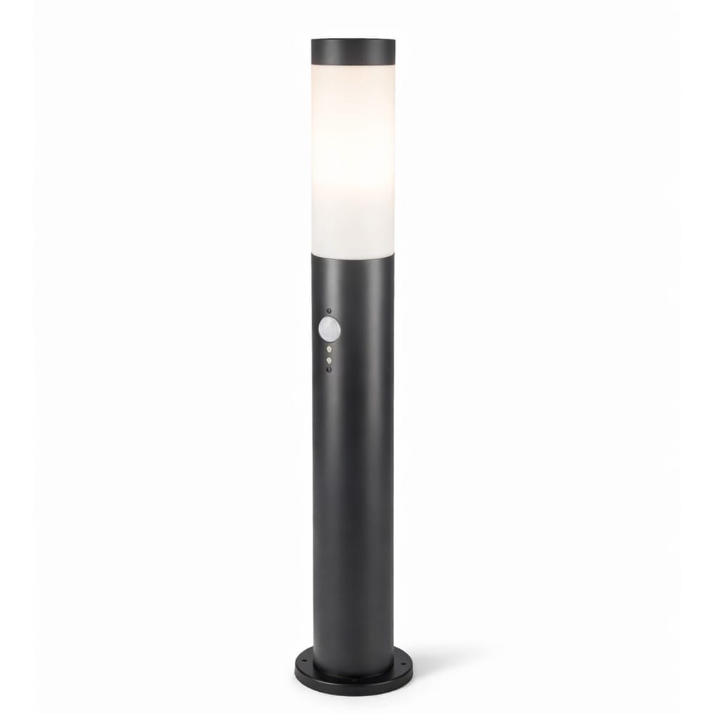Dally LED Sokkellamp Zwart M - Bewegingssensor -Schemerschakelaar - E27 fitting - IP44 Waterdicht - 80 cm - padverlichting - Staande buitenlamp afbeelding 1