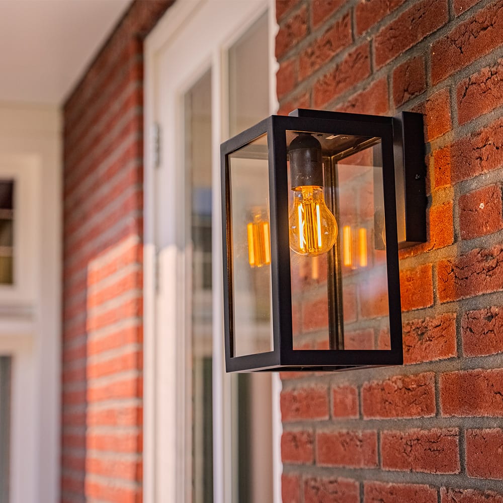 Brooks Dimbare Wandlamp zwart - Wandlantaarn - Voor binnen en buiten - E27 Fitting - Max 60 Watt - IP44 Waterdicht afbeelding 1