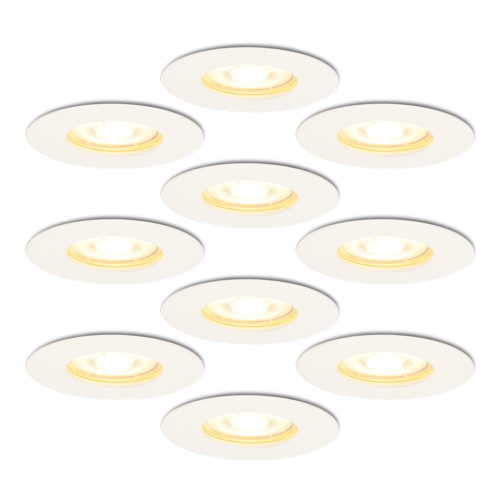 10x Bari inbouwspots - 4,5 Watt 345 lumen - 2700K warm wit - Dimbaar - IP65 - Wit - voor binnen en buiten - GU10 fitting afbeelding 1