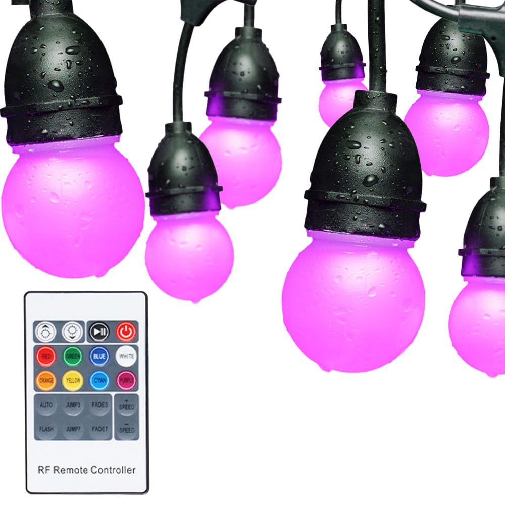 15m LED String light RGB - buiten lampjes snoer 24 RGB LEDs incl. afstandsbediening - IP65 Lichtsnoer buiten afbeelding