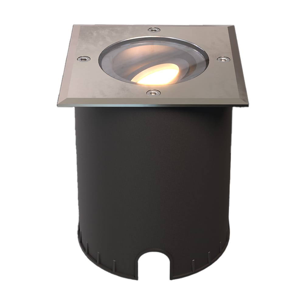 Cody LED Grondspot RVS - GU10 4,4 Watt 345 lumen dimbaar - 2700K warm wit - Kantelbaar - Overrijdbaar - Vierkant - IP67 waterdicht afbeelding