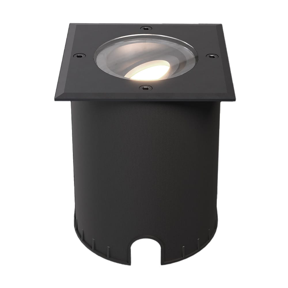 Cody LED Grondspot Zwart - GU10 4,5 Watt 345 lumen dimbaar - 4000K neutraal wit - Kantelbaar - Overrijdbaar - Vierkant - IP67 waterdicht afbeelding