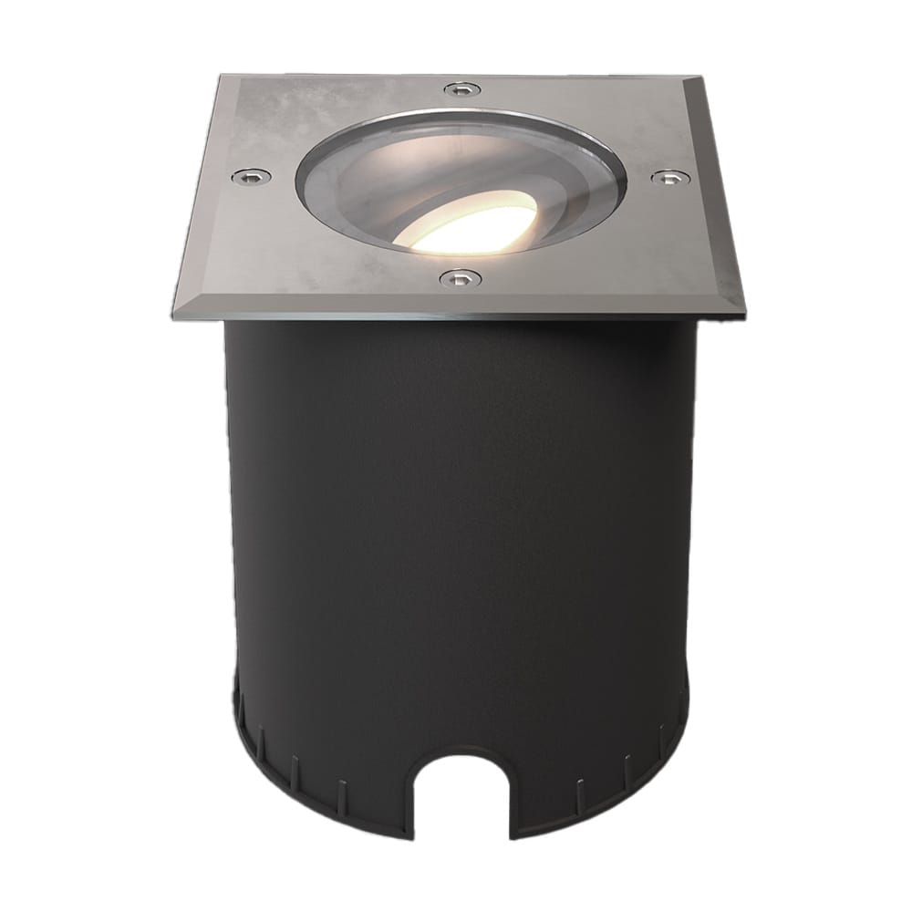 Cody LED Grondspot RVS - GU10 4,5 Watt 345 lumen dimbaar - 4000K neutraal wit - Kantelbaar - Overrijdbaar - Vierkant - IP67 waterdicht afbeelding