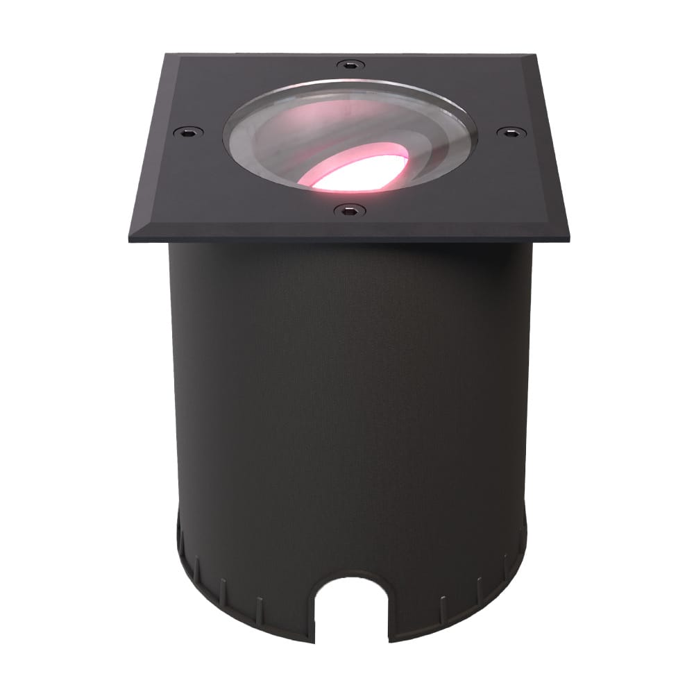 Cody - Smart LED Grondspot - IP67 waterdicht - 5,5 Watt 345 Lumen - Kantelbaar - Overrijdbaar - Vierkant - Wifi + Bluetooth - RGBWW - GU10 - Google Home, Amazon Alexa en Siri - Zwart afbeelding