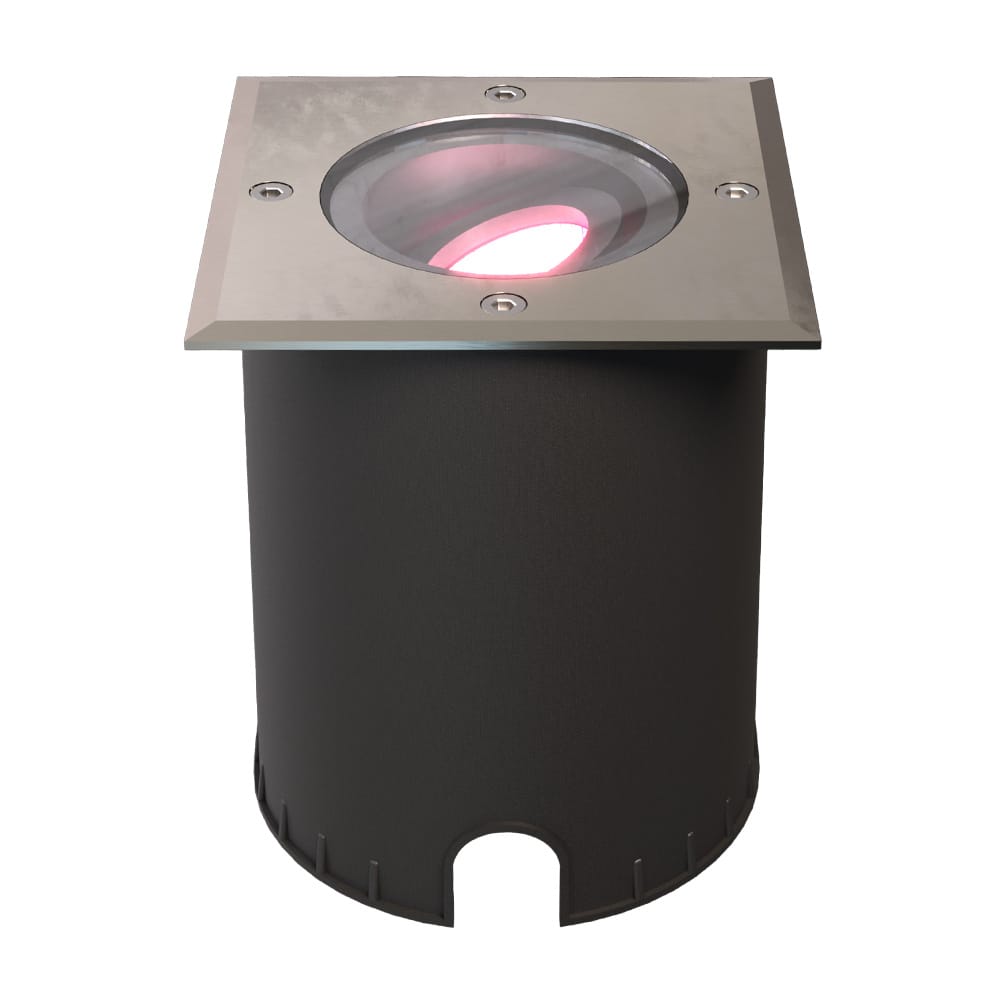 Cody - Smart LED Grondspot - IP67 waterdicht - 5,5 Watt 345 Lumen - Kantelbaar - Overrijdbaar - Vierkant - Wifi + Bluetooth - RGBWW - GU10 - Google Home, Amazon Alexa en Siri - RVS afbeelding