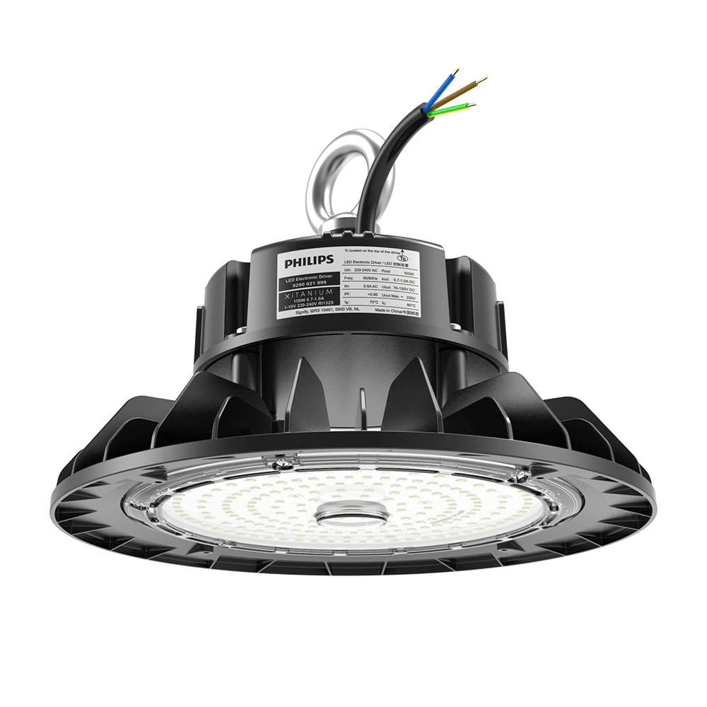 Triton - LED High Bay - 150 Watt 26.250 Lumen - 175lm/W - Samsung LED&apos;s - 4000K Neutraal wit - IP65 Waterdicht - IK09 - 1-10V Dimbaar - met Philips Driver - Ra80 afbeelding