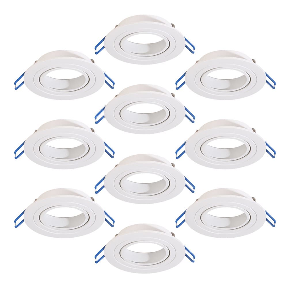 Set van 10 Balos GU10 Inbouwspot armaturen IP20 Kantelbaar wit afbeelding