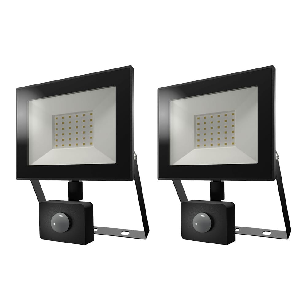 2-pack Lumos LED Breedstraler met bewegingssensor en schemerschakelaar - OSRAM Chips 30W 2880lm - 6500K - IP65 - vervangt 160 Watt - 2 jaar garantie afbeelding