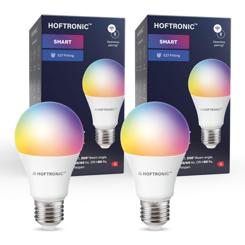 2-pack E27 SMART LED Lamp RGBWW Wifi & Bluetooth 10 Watt 806 lumen Dimbaar via App afbeelding