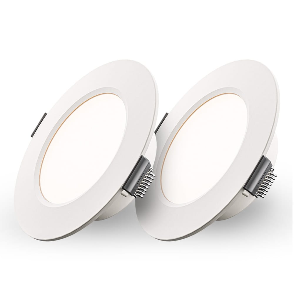 Set van 2 Georgia LED Inbouwspots - 3W 300lm - Rond - 4000K - Ø100 mm - IP20 - Wit afbeelding