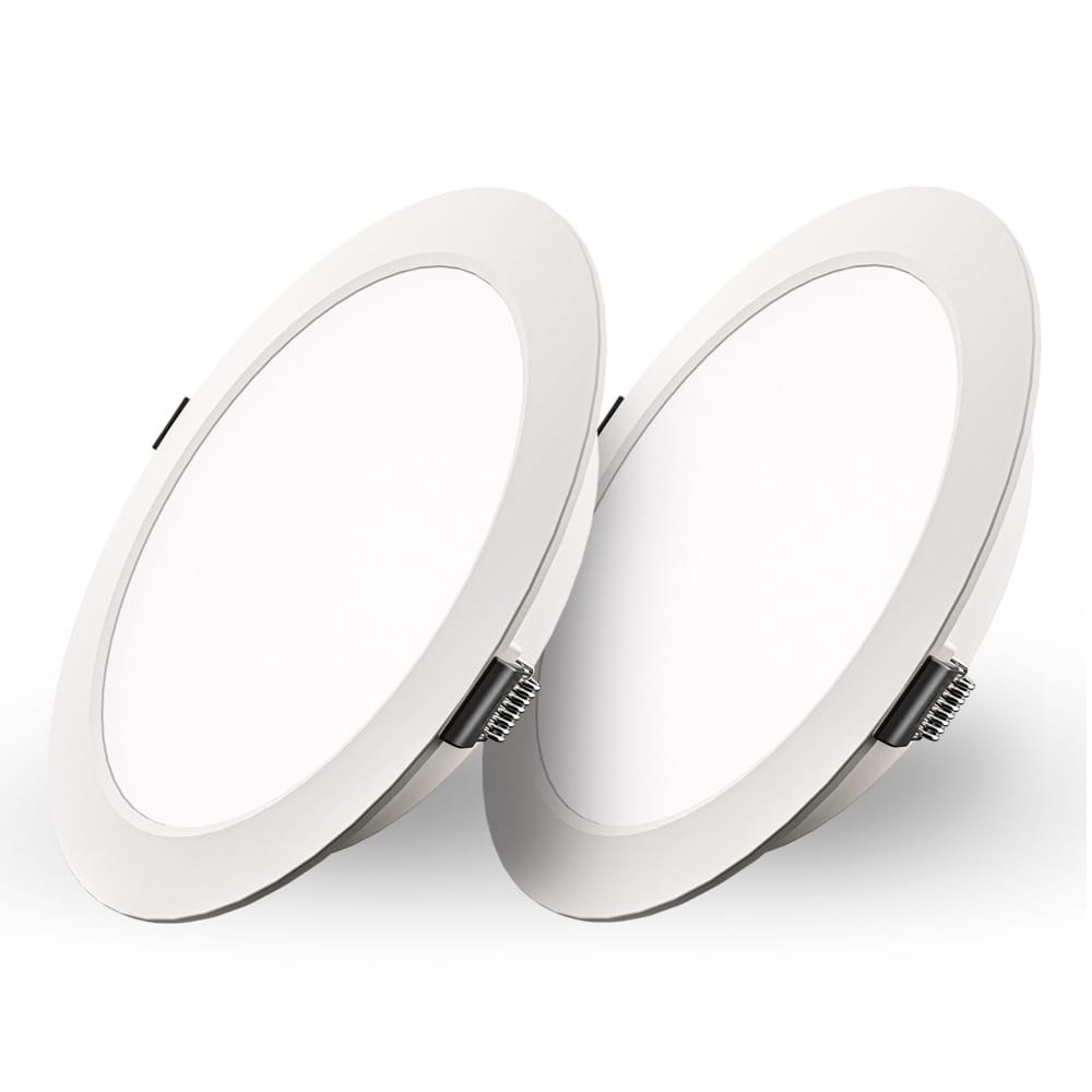 Set van 2 Georgia LED platte Inbouwspots wit - 9W 820lm - Rond - 6500K Daglicht Wit - Ø145 mm - IP20 voor binnen - Inbouwdiepte 25mm afbeelding