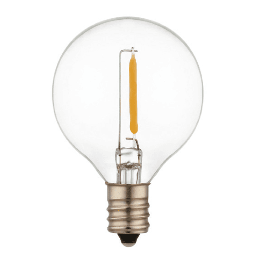 G40 LED Filamentlamp E12 - 3 Volt 0,6 Watt 30 lumen - 2700K warm wit - 15.000 branduren afbeelding 1