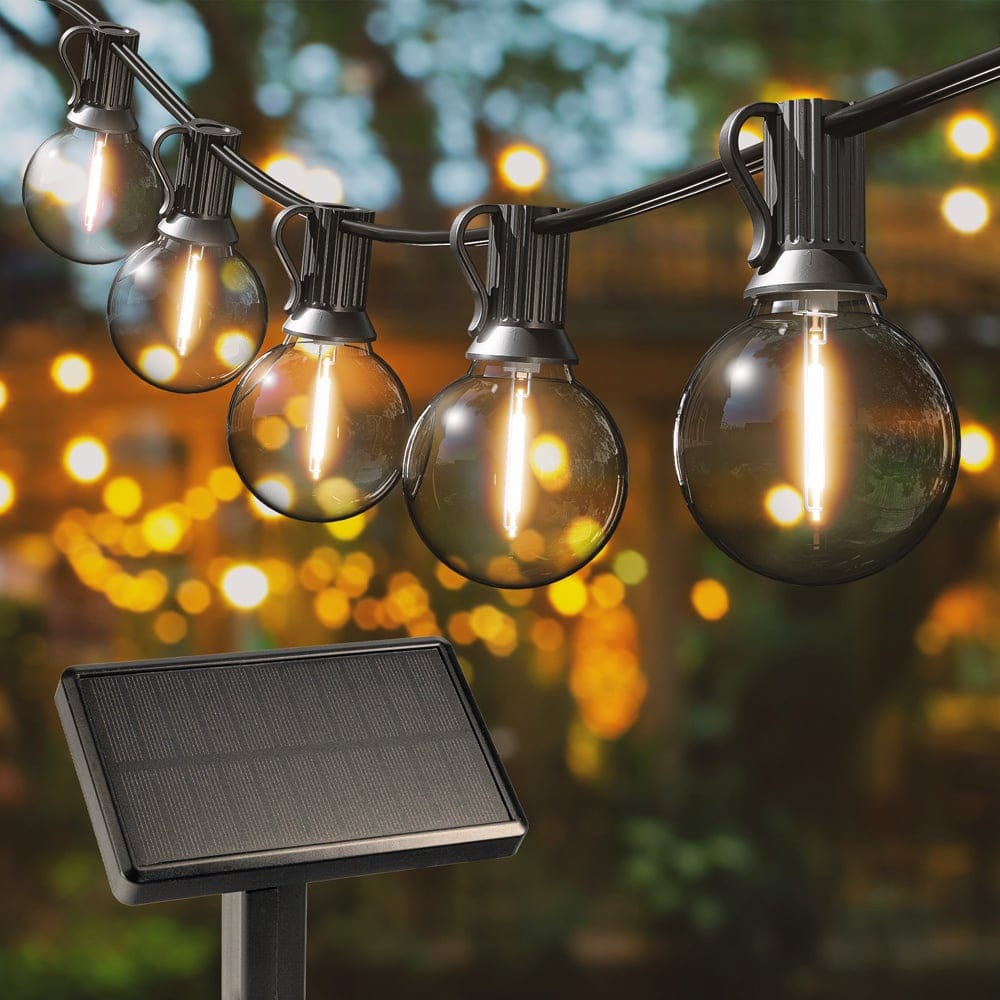 Solar String Light 7m - G40 Filament lampen - 2700K Warm wit - IP44 Waterdicht - 4 Lichtmodi - 750 Lumen afbeelding