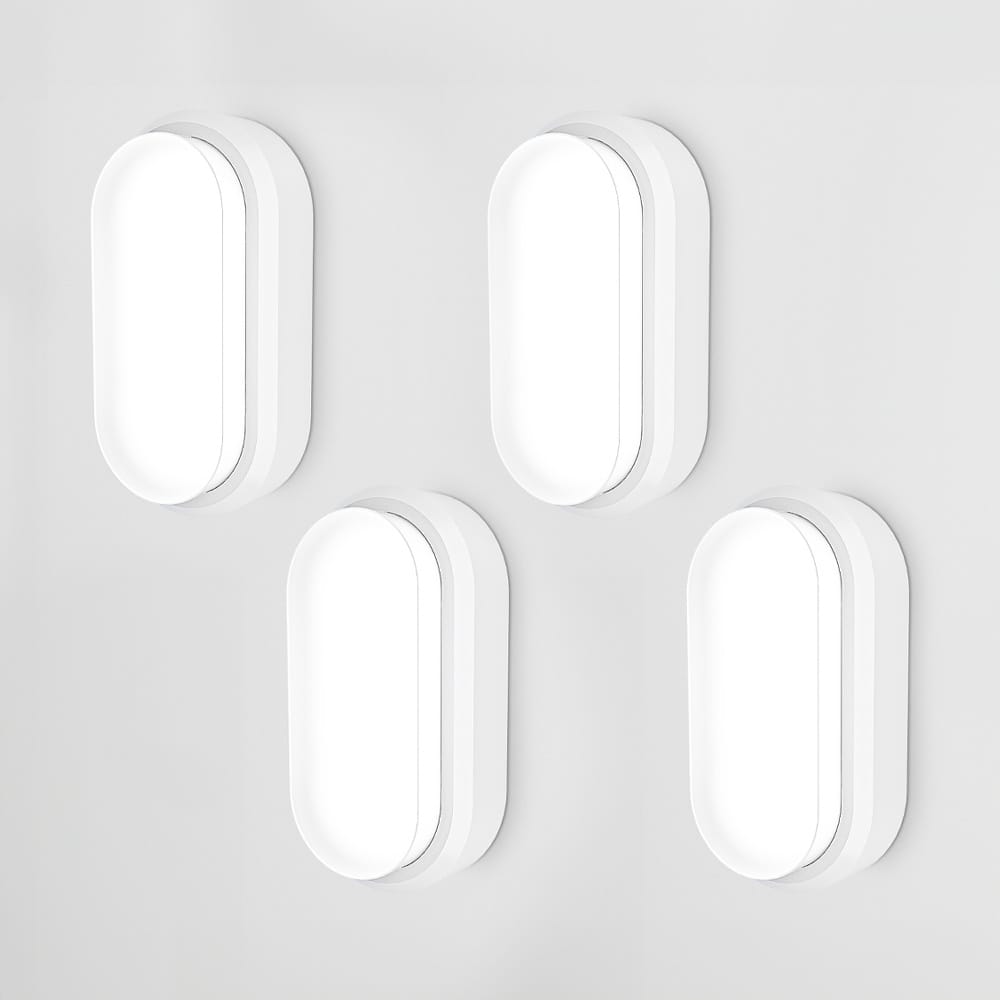 Set van 4 C-Series - LED Plafondlamp wit ovaal - Wandlamp - Scheepslamp - IP54 - 18 Watt - 1830lm - 6500K Daglicht wit - voor binnen en buiten afbeelding