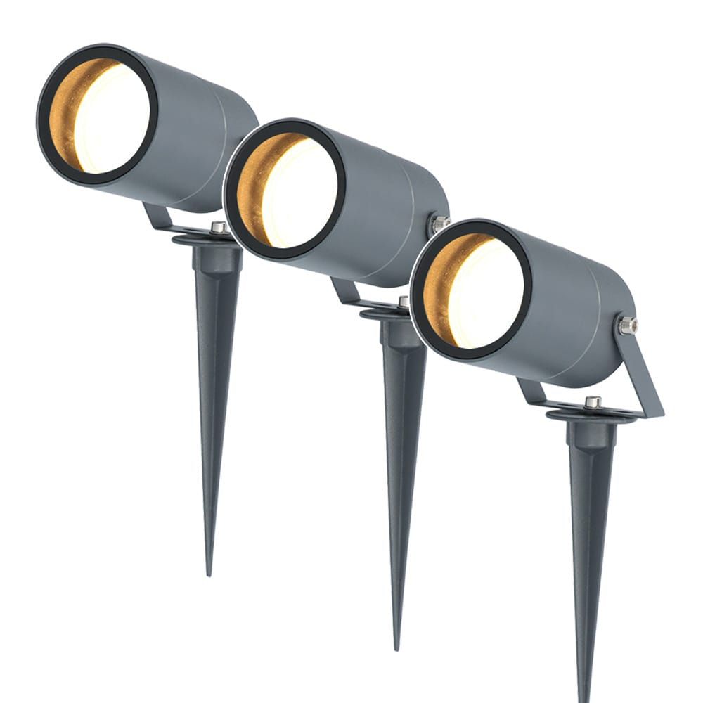 3x Spikey dimbare LED prikspot aluminium antraciet excl. GU10 spot IP65 waterdicht 3 jaar garantie afbeelding