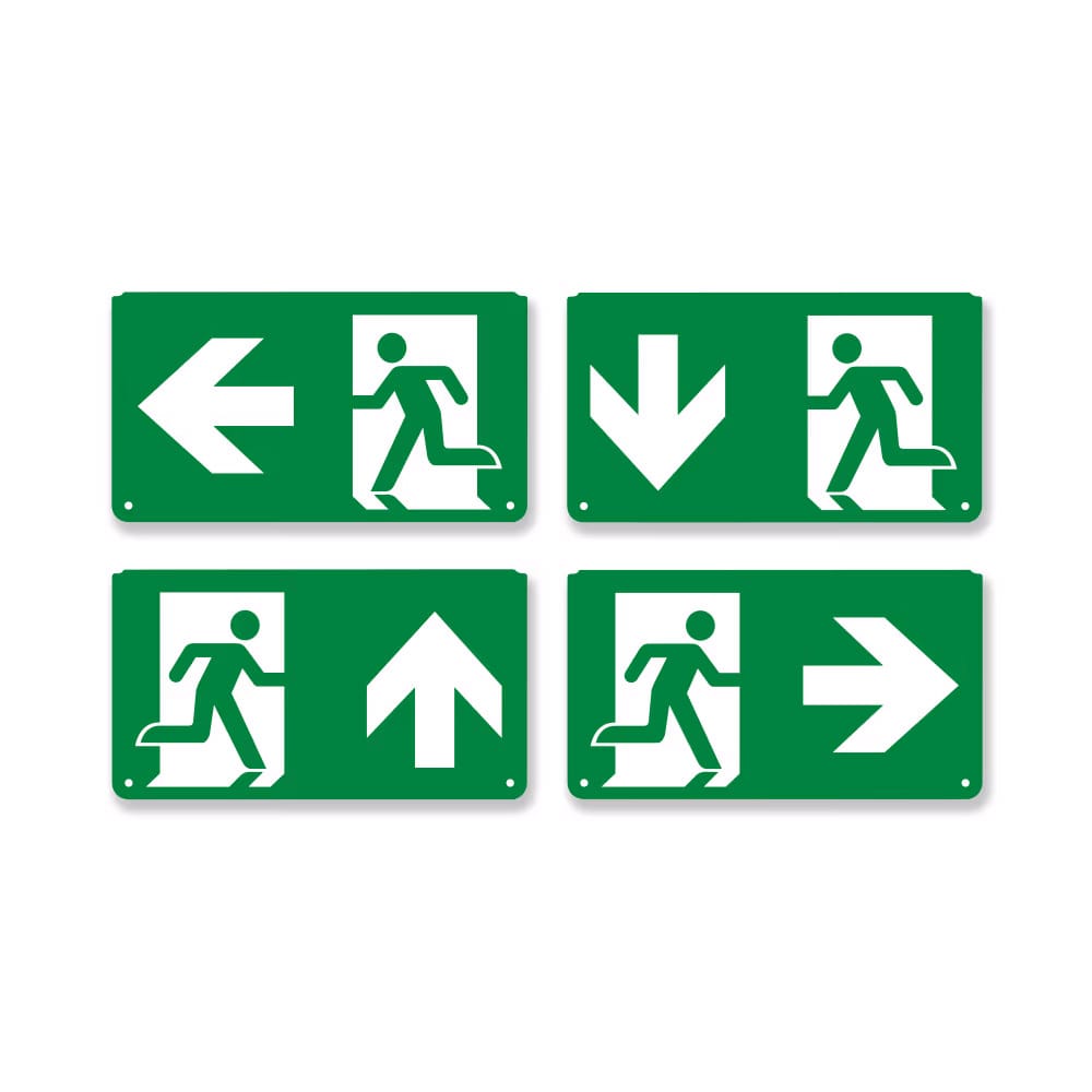 Vluchtwegsticker set voor Tumu noodverlichting Richtingen boven onder links rechts