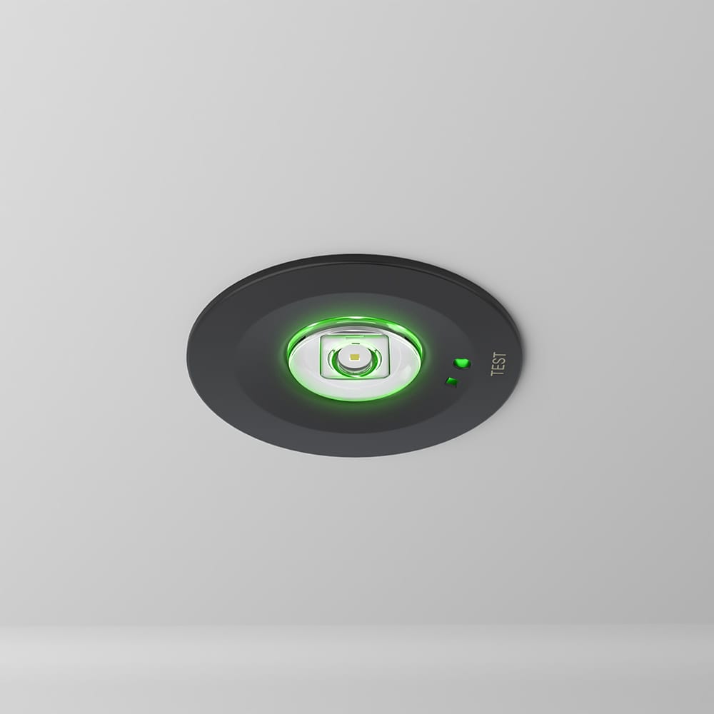 Mirian LED Noodverlichting inbouwspot Zwart IP20 1,2W 190lm 3 uur noodaccu Noodaccu plafondspot