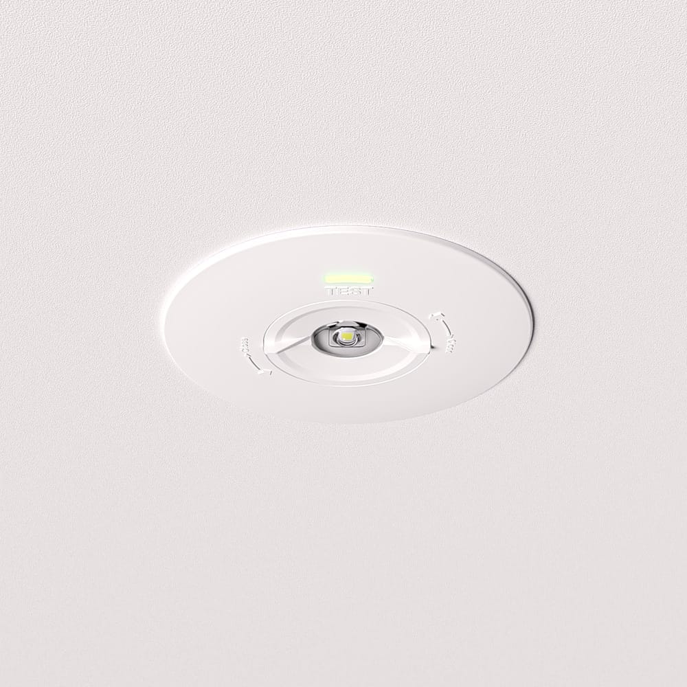 Locus LED Inbouwspot Noodverlichting Wit 2 Watt 300 Lumen Verwisselbare Lens IP20 voor binnen 3 uur noodaccu (3300mAh) 6500K daglicht wit Autotest functie