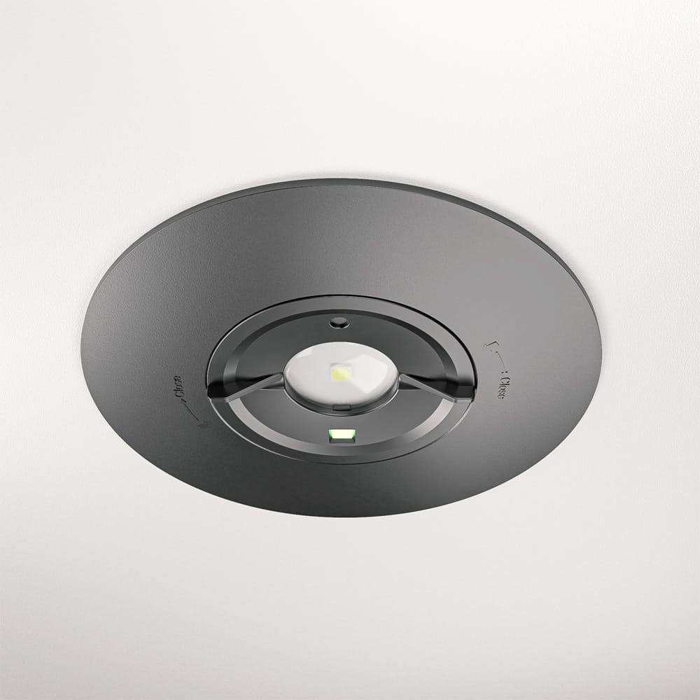 Parvos - LED Inbouwspot Noodverlichting Zwart - 1,6W 330lm - Verwisselbare lens - IP20 - 3 uur noodaccu - 6500K afbeelding