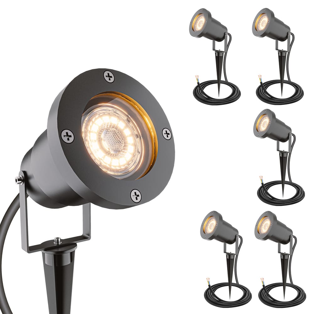 Sydney - 6x Prikspot XL - Aluminium - Zwart - IP65 waterdicht - Geschikt voor GU10 spot - 20 watt - 3 jaar garantie afbeelding
