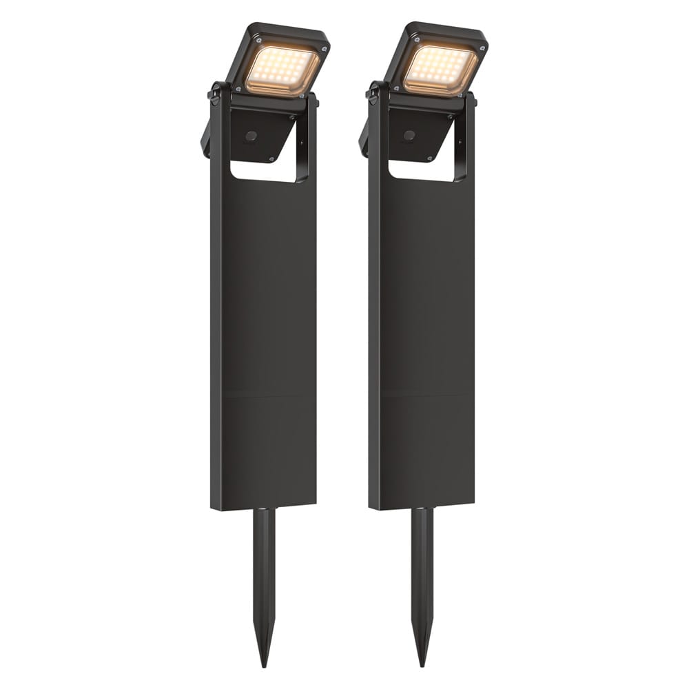 2x Alton - Solar tuinlantaarn - Kantelbaar - 3000K Warm wit licht - Zwart - Padverlichting afbeelding