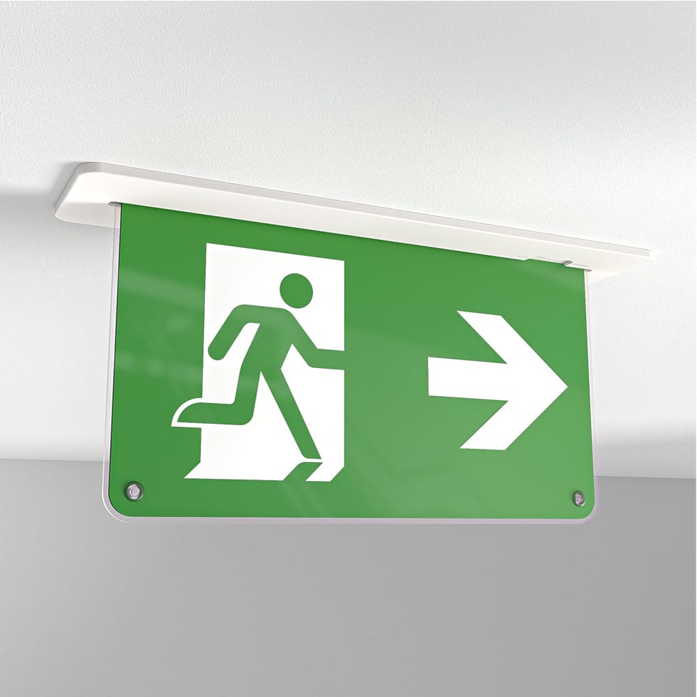 Tumu Noodverlichting met accu Incl. inbouwkit 1,3 Watt 6000K daglicht wit IP20 Incl. vluchtwegaanduiding Met testknop